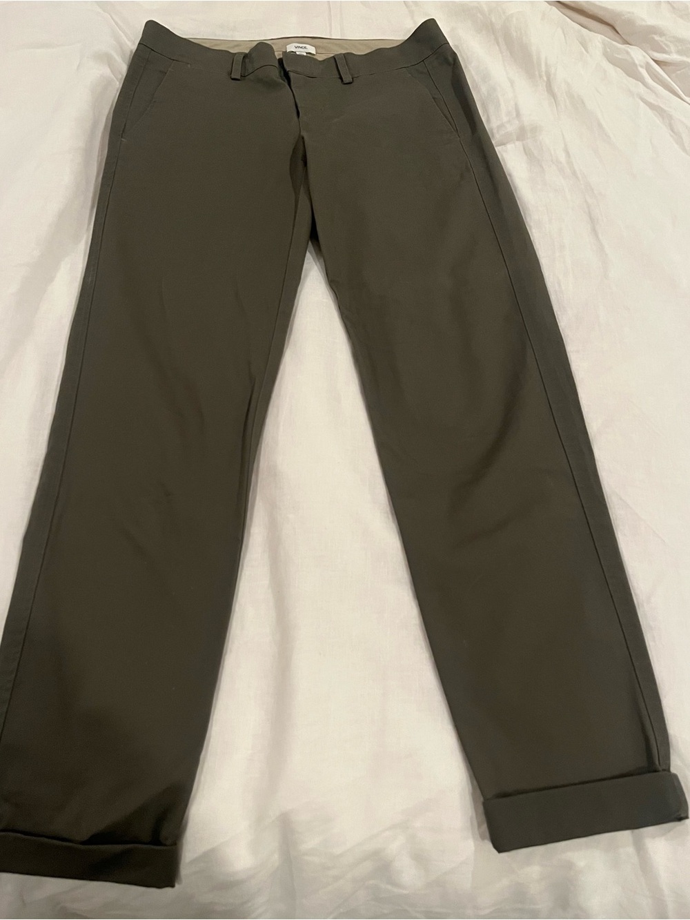 Vince Women’s Olive Green Straight-Leg Pants